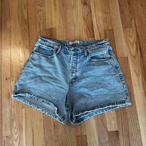 Abercrombie & Fitch Blue Jean Shorts High-Waisted Distressed